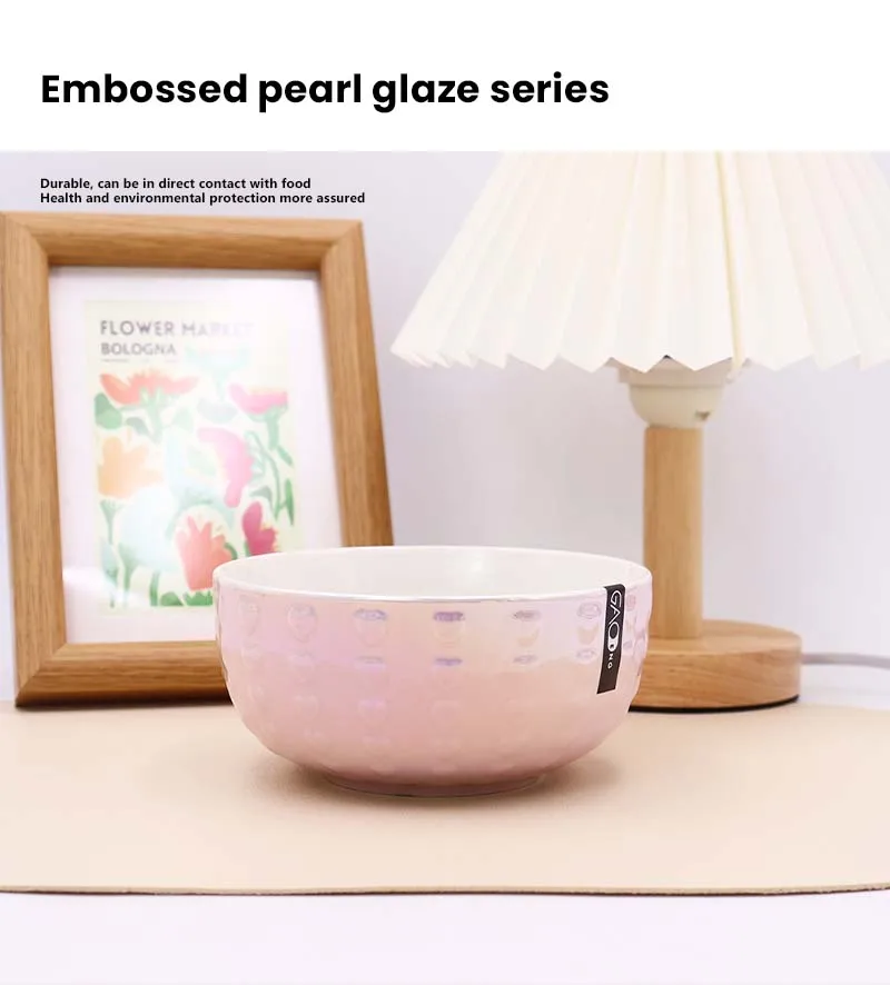 High Quality Custom Ceramic Bowl With Pearl Glazed Promotional Ceramic Bowl
