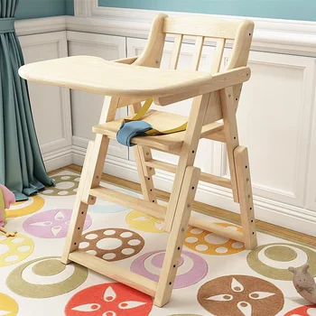 Hot Sale Contemporary Panel Kids Dining Chair Durable Wooden High Chair for Baby Accessible for Home Living Room Hotel Use