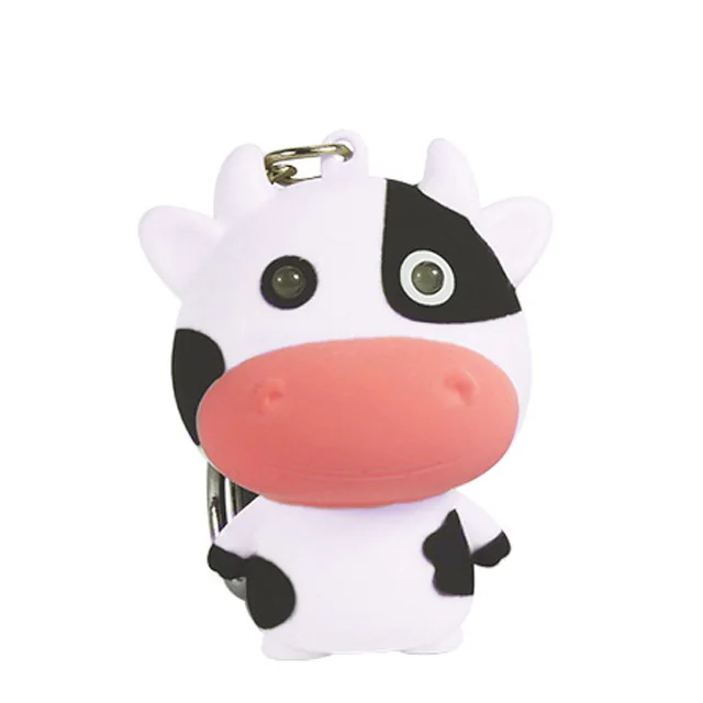 Cute Cartoon Cow Shape Led Flashlight Keychain With Sound - Buy Cow Led  Keychain,Plastic Led Animal Flashlight Keyring,Mini Cow Leds Flashlight  Keychains Product on 
