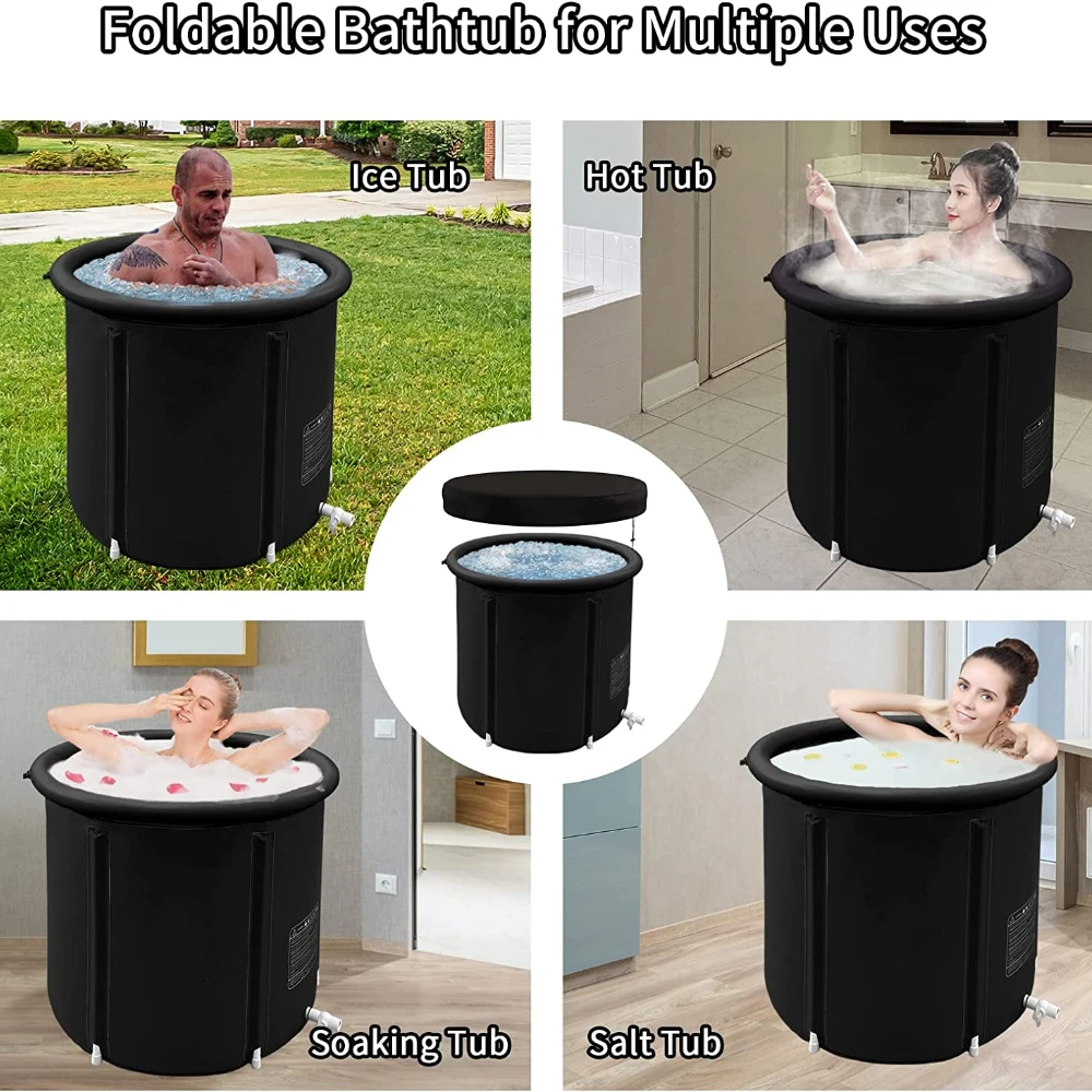 Ice Bath Tub Athletes Large Portable Cold Plunge Tub Pool Folding ...