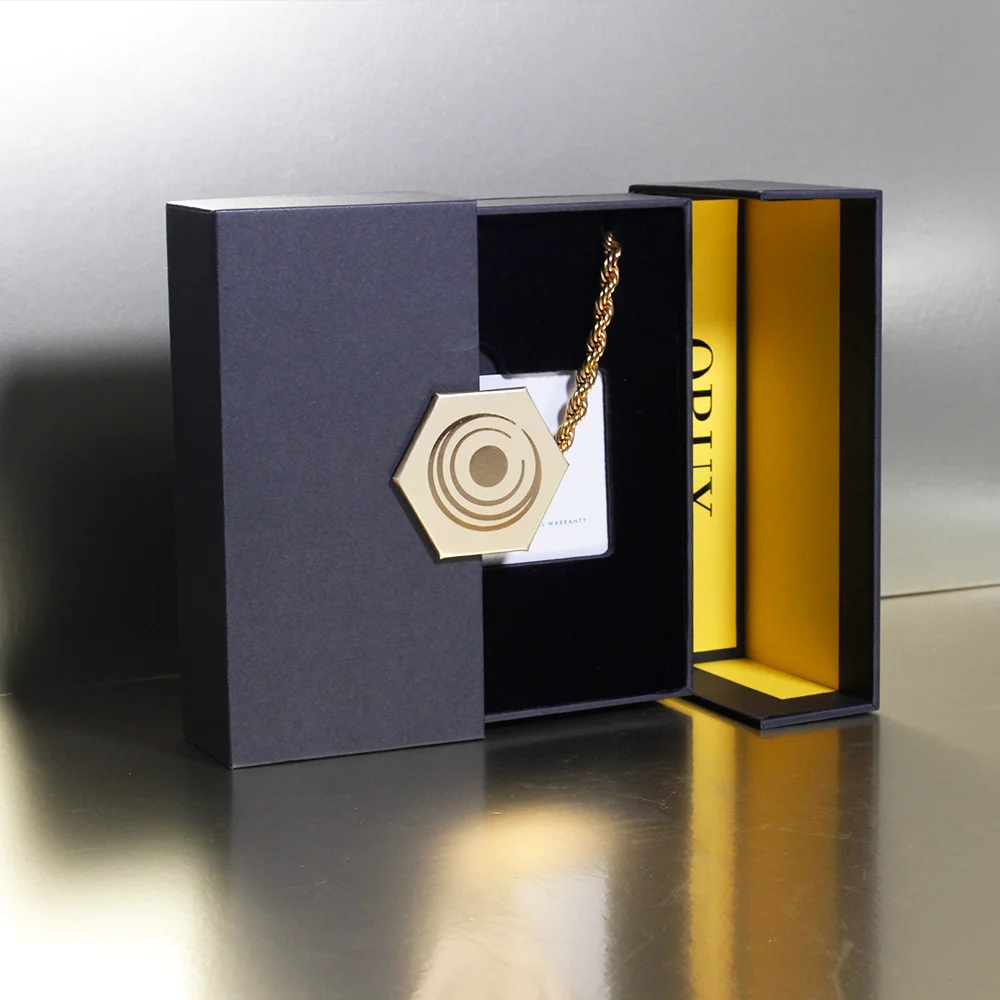 Logotipo Personalizado Alta Qualidade Cartão de Visita Caixa de Joias Presente Porta Dupla Forro de Veludo Fechamento Magnético Dourado Materiais Reciclados