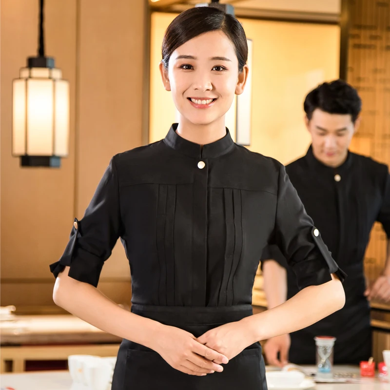 Factory Price Custom Design Hotel Reception Restaurant Waitress Uniform Dresses