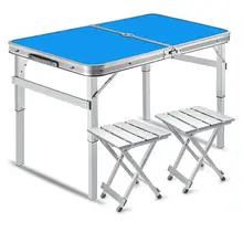 Outdoor Garden Camping Folding Furniture Portable Plastic Metal Adjustable Folding Barbecue Picnic Party Activity Folding Table