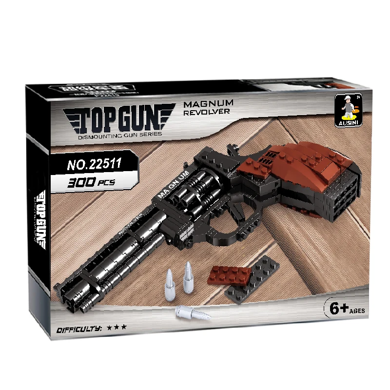 Magnum Revolver B Toy Pistol Gun Brick Toy 300pcs