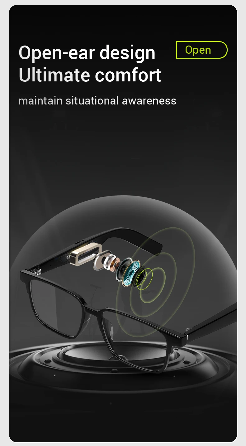 KX32  Smart Glasses BT Calling Magnetic Anti-Blue Sunglasses Wireless Smart Audio Music Glasses for Men Cycling