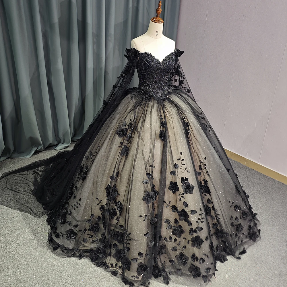 Wholesale Black Quinceanera Dresses Exclusive customized model Lace weet 16 Dresses 15 Anos Mexican,1 Piece