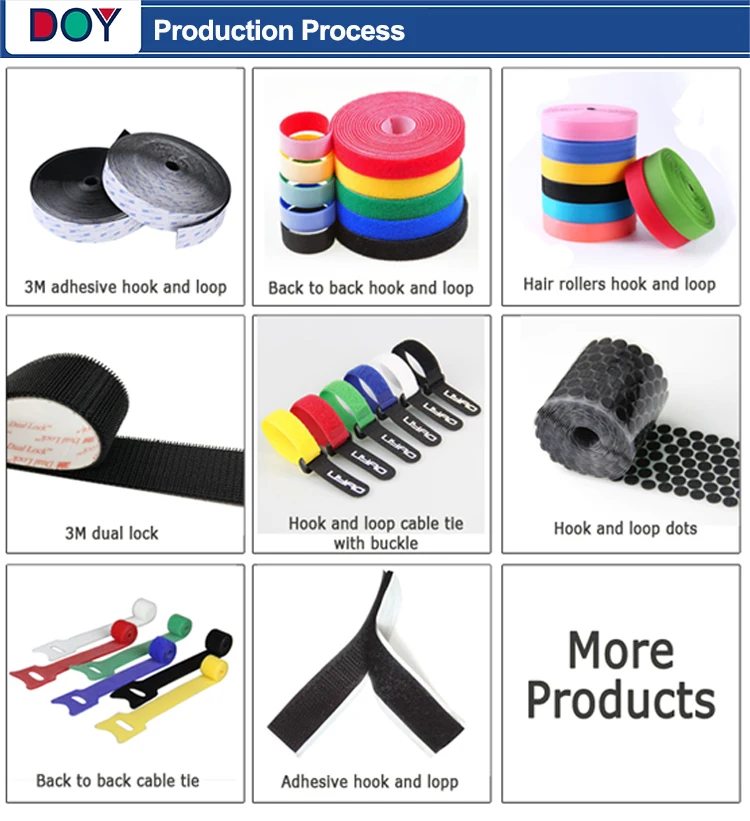 High Quality Design Custom Adhesive Back to Back Hook and Loop Fastener Tapes with 3D Embossed Logo