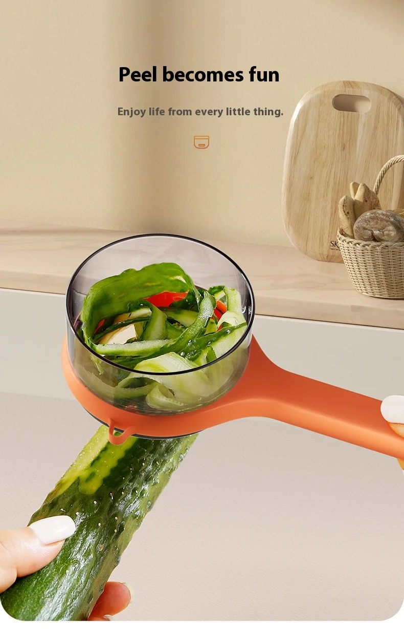 Multi-Functional Stainless Steel Fruit Vegetable Peeler Stock Storage Type Knife for Peeling Melons Splash-Proof Artifact Fruit