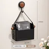 Large black walnut wood storage box with hanging rope