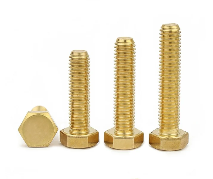 Din933 Copper Screw Copper Hexagon Bolt Brass Outer Hexagon Screw ...