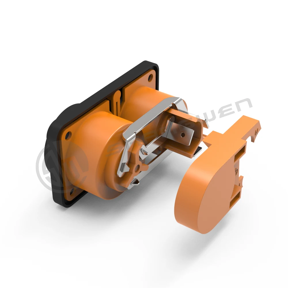 IP65 Outdoor Triple Core 2-in-1 Electrical Connection Lockable PowerCON TRUE1 Chassis Connector with Male Female Pins