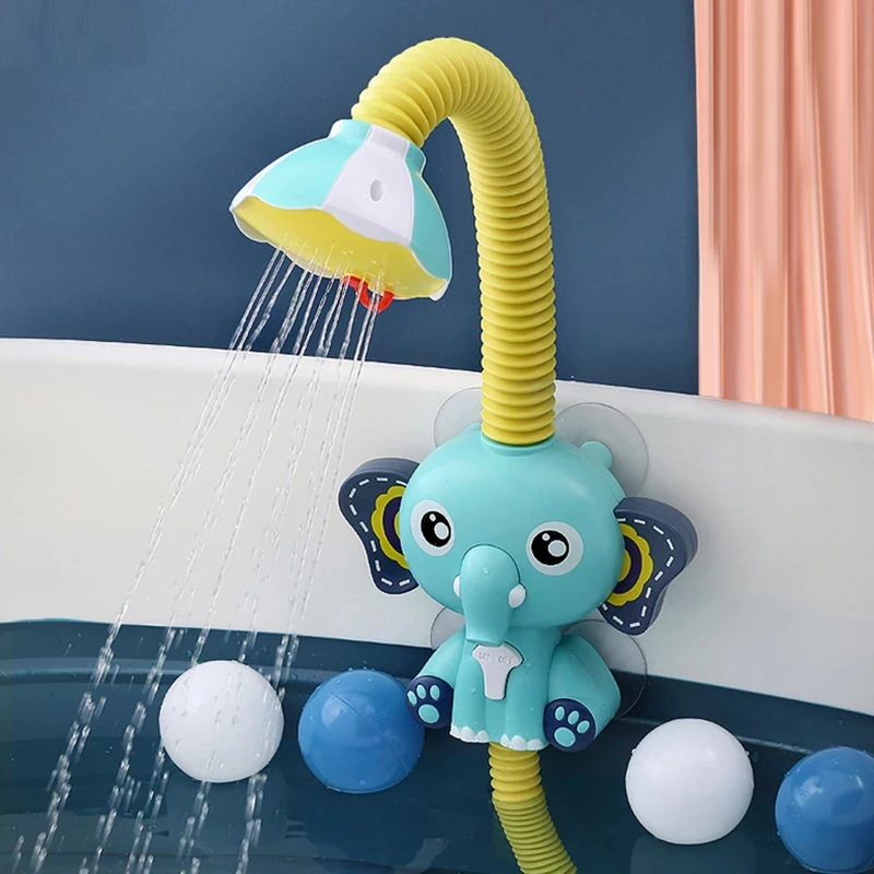 Juguetes de baño para bebés, modelo de elefante, grifo de ducha eléctrico,  juguete de baño de natación, regalos para niños