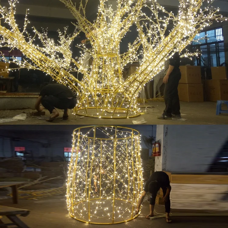LED Lighting Purple Christmas Tree With butterfly Ornaments for Mall Square Theme Park