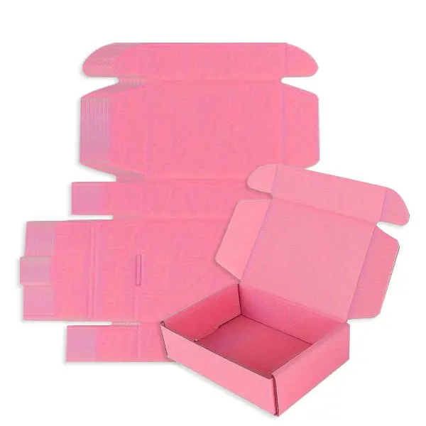 Custom Logo Printing Corrugated Gift Packing Mailing Boxes Black Pink Cardboard Recycled Small Brown Kraft Shipping Paper Boxes