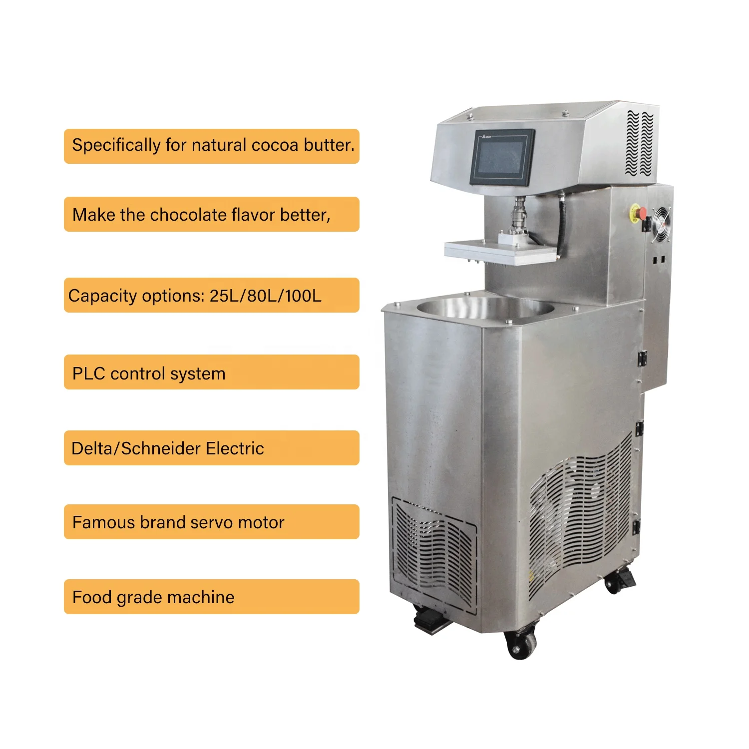 Customized Supports Advanced Design Electric Brand 25L Small Chocolate Tempering enrobing Machine melting chocolate making line