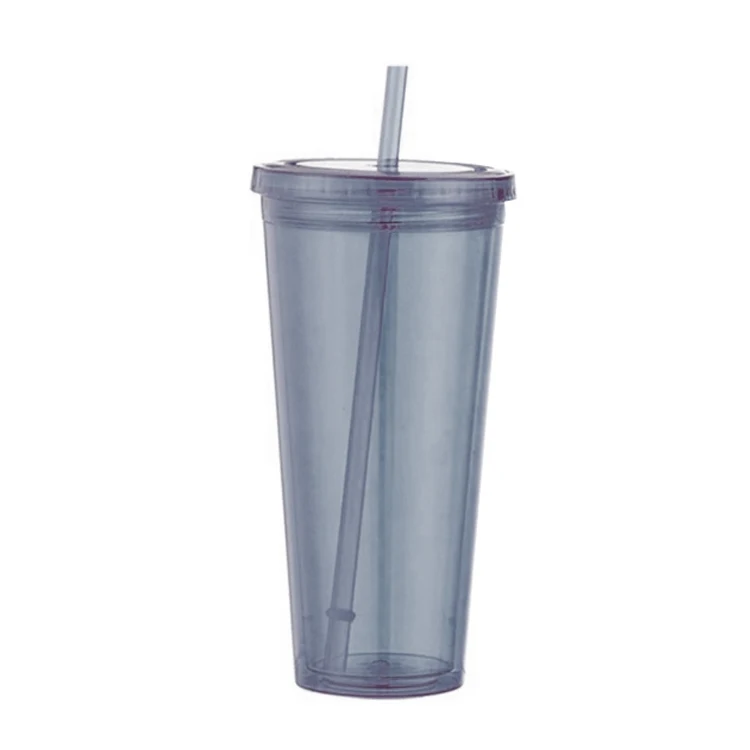 Double Wall Plastic Cup Cups with Lids And Straws Tumbler With