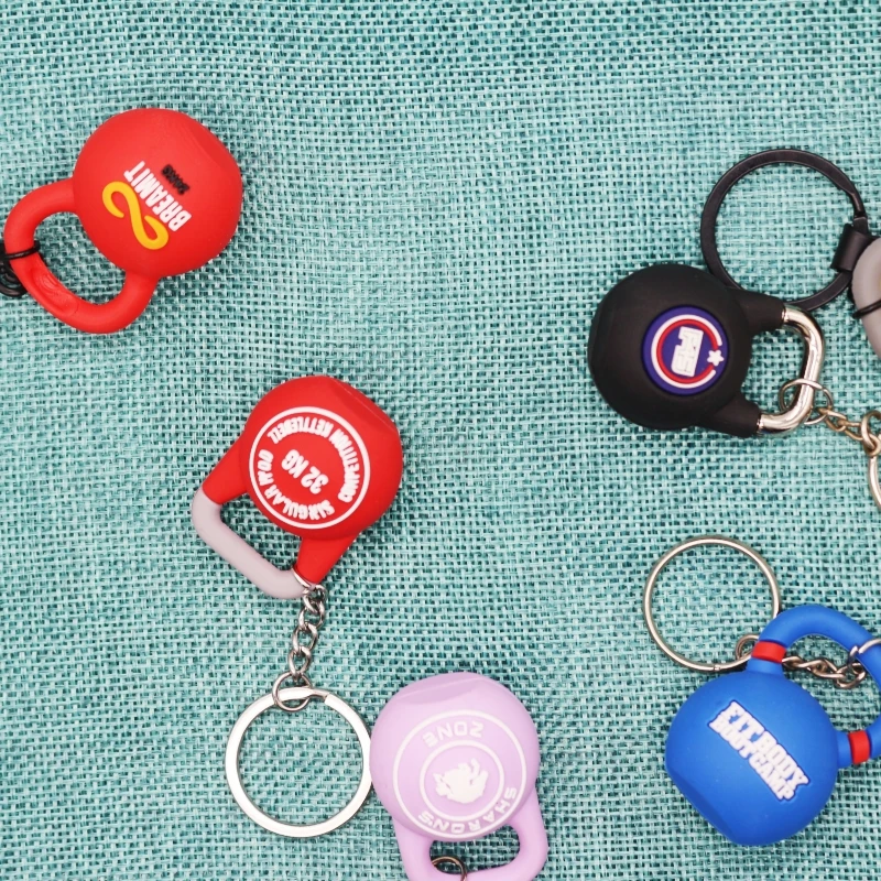 Wsnbwye  Designer Custom Logo Keychain Kettlebell 24kg Puffy Kettlebell Key Ring Key Chain Keychain
