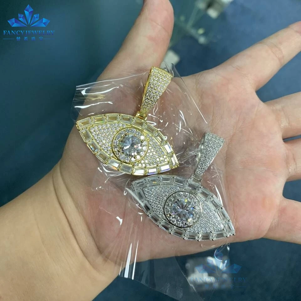 Custom Hip Hop Jewelry Diamond Iced Out Men 18K Gold 925 Sliver Lab Grown  Moissanite Cuban Necklace Bracelet Pendant