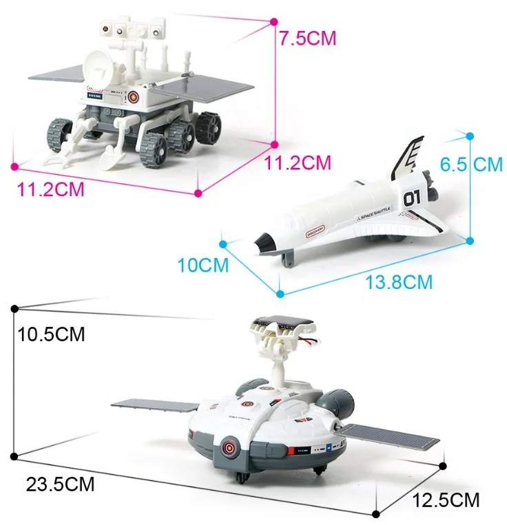 Низкий минимальный объем заказа mini 3 в 1 DIY образования стволовых науки в собранном виде солнечной энергии наборы космический корабль станция робот для малыша