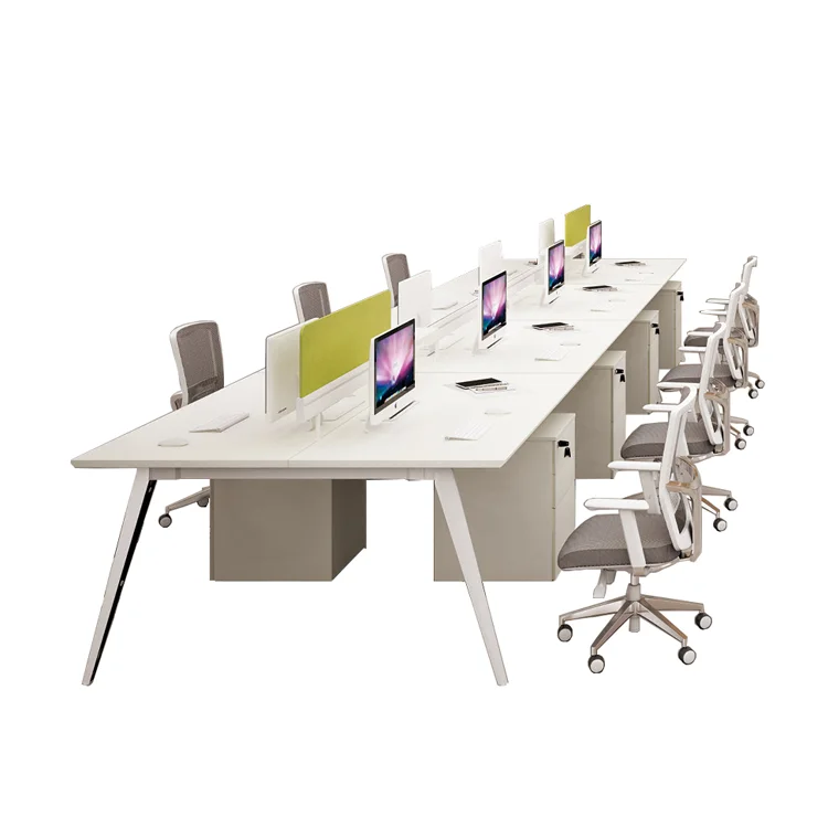 Kaki meja workstation logam workstation kayu partisi staf yang dapat disesuaikan