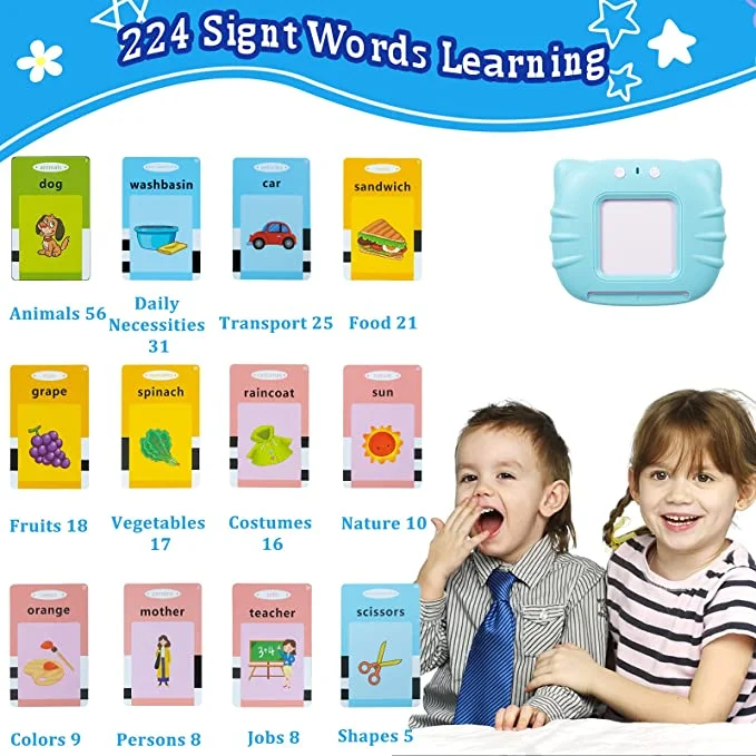 Kindergarten Kid Children Sight Word Reading Learning Toys Flash Cards ...
