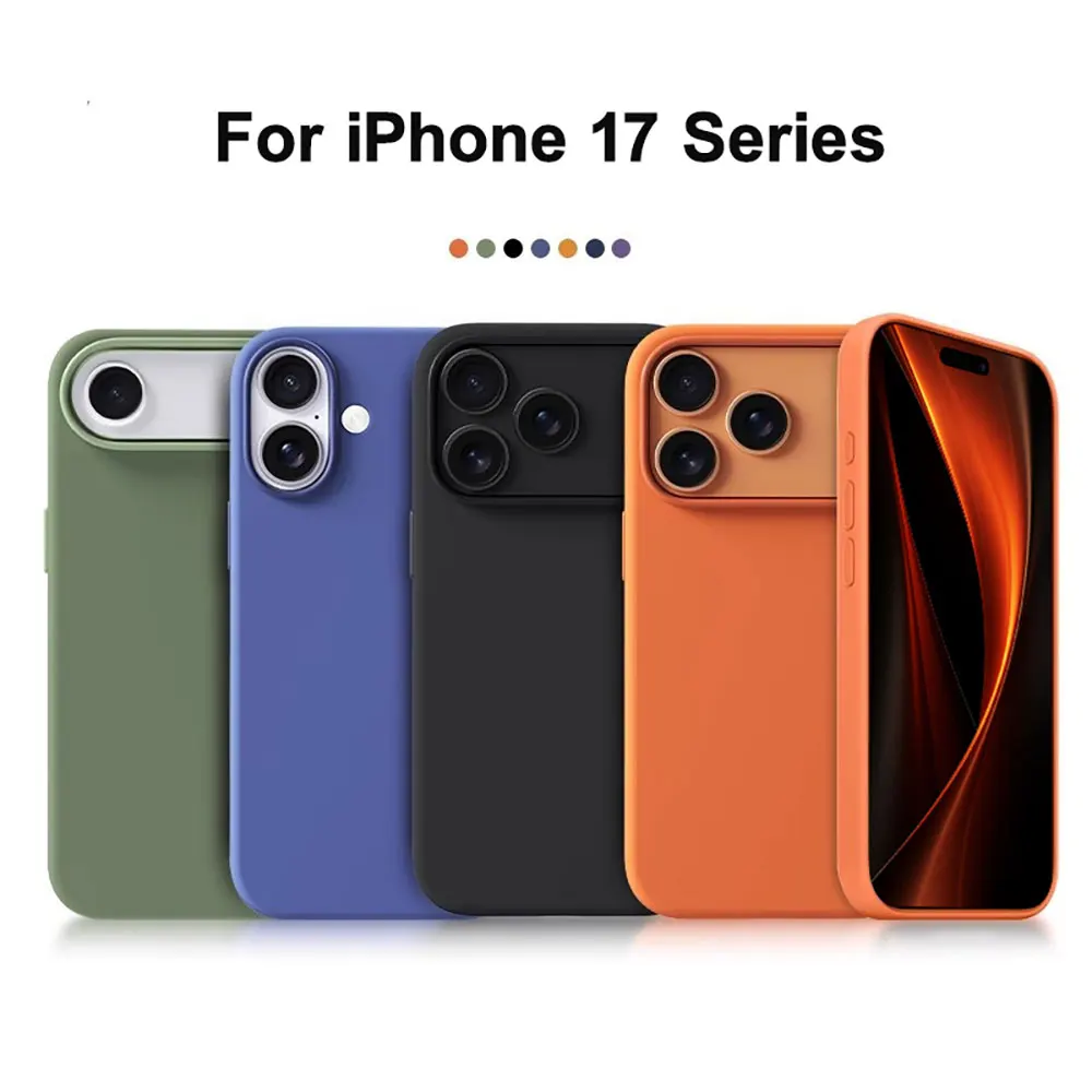 product custom logo stain resistant phone case silicone like matte mobile phone cases for iphone 17 pro max soft comfortable grip-3