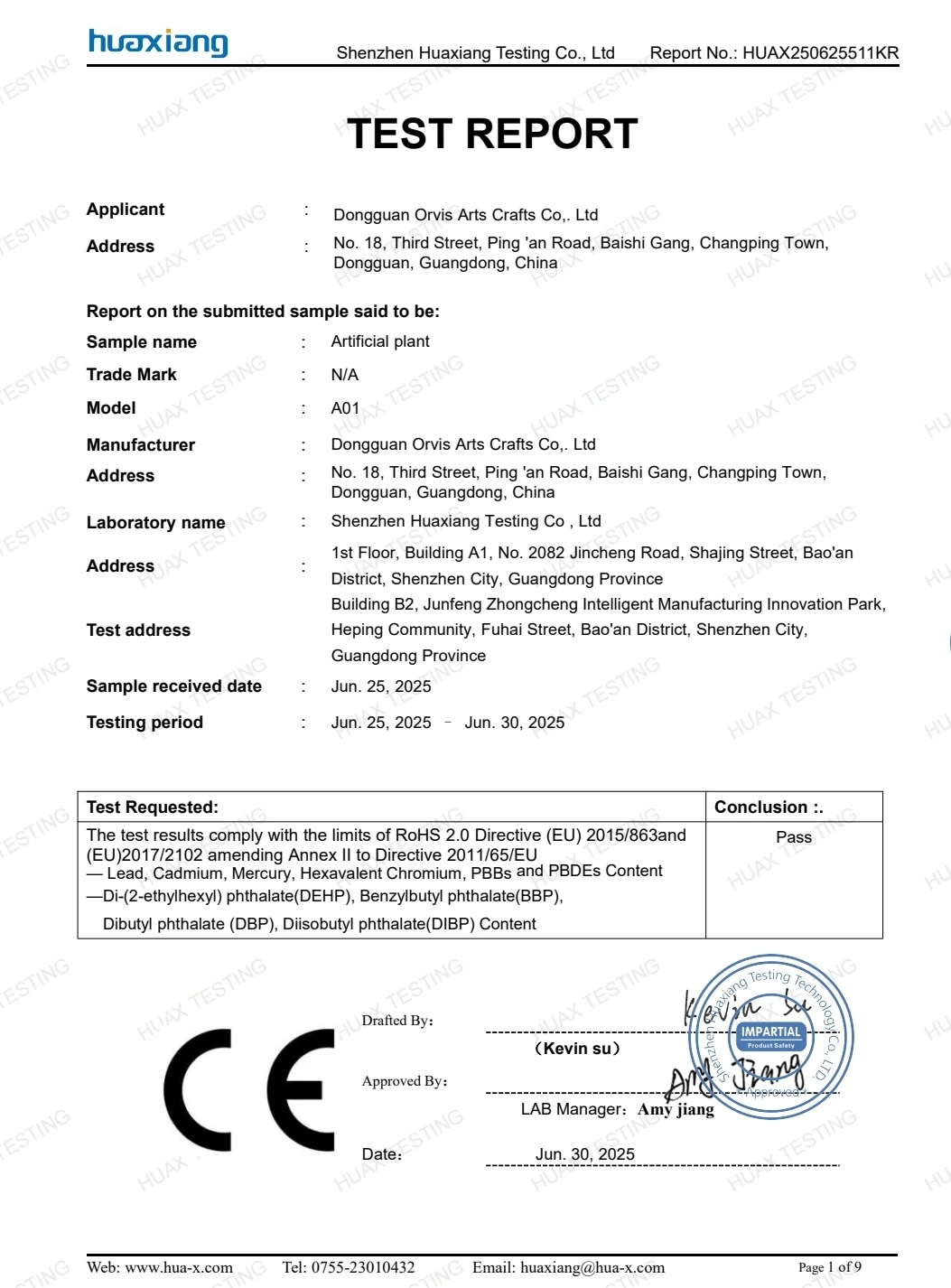 Dongguan Orvis Art Craft Co., Ltd. 1