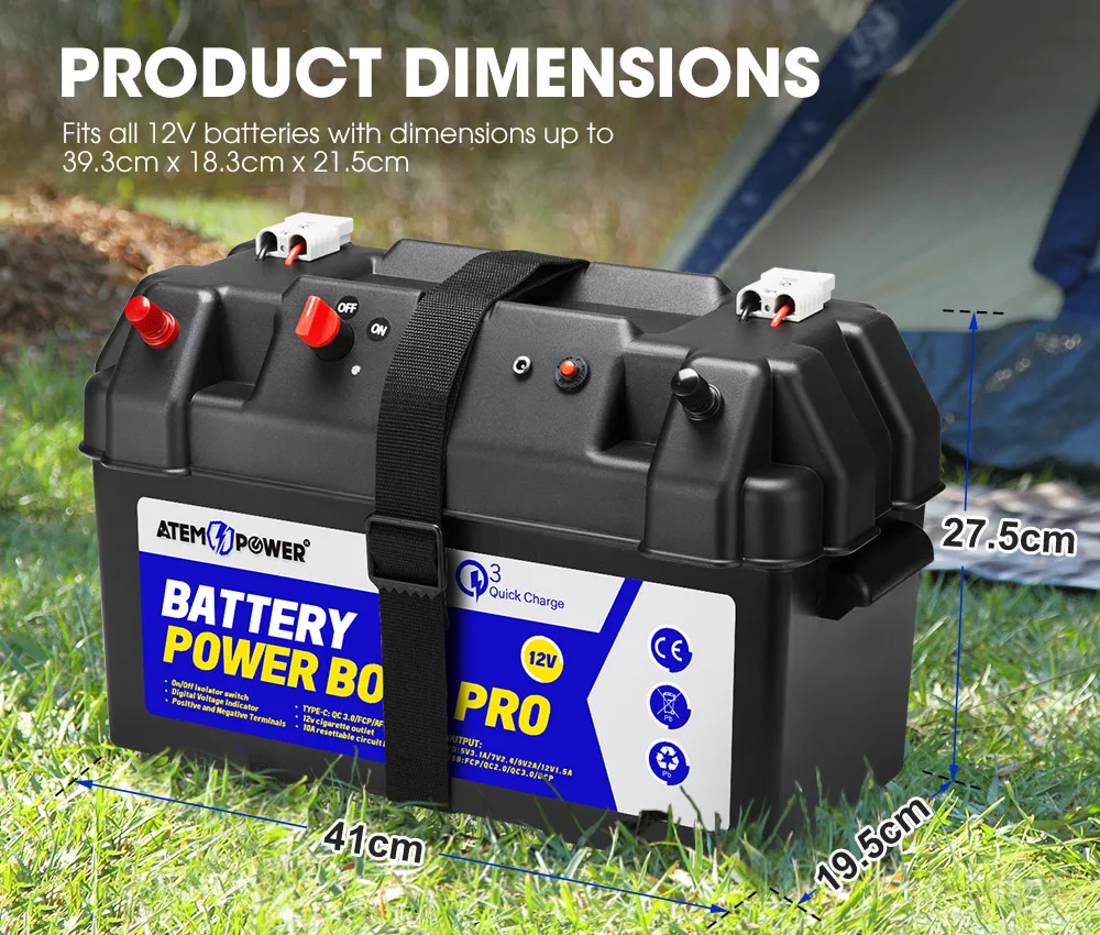 Atem Power Portable Deep Cycle Agm Batteries Quick Charge Usb 12v
