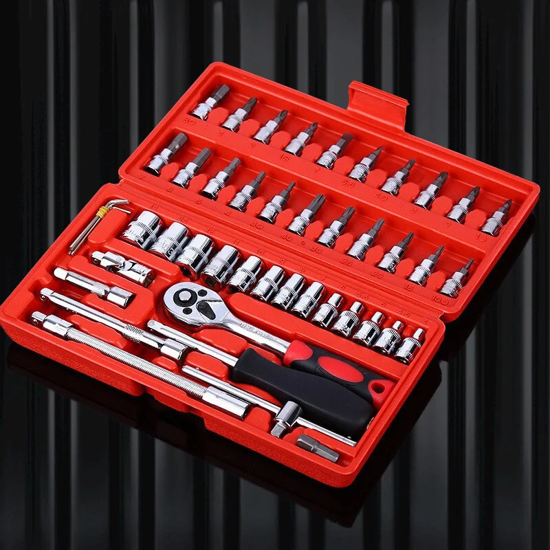 Neobrisken 46 Piece Socket Ratchet Wrench Quick 1/4 Inch Auto Repair