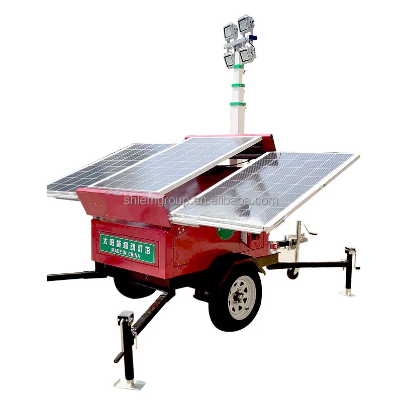 Shleme Trailer-mounted Solar Power Led Lamp Mobile Light Tower 9m ...