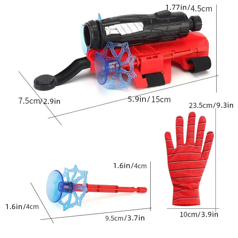 RTS Funny Superhero Spiderman Toys Pretend Costume with Bow Arrow Launcher  and Web Shooter Safety Wrist Games for Kids