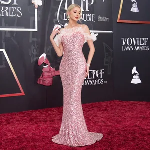 Custom Manufacturer New Women's Dress Sequin Chiffon Ladies Dress Ladylike Mermaid Female Evening Gown Women's Party Wear