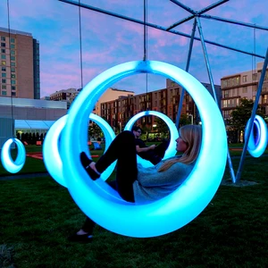 Outdoor Garden Lights Bud Sculpture Design Landscape Lighting for Intelligent Control and Luminous Outdoor Decoration