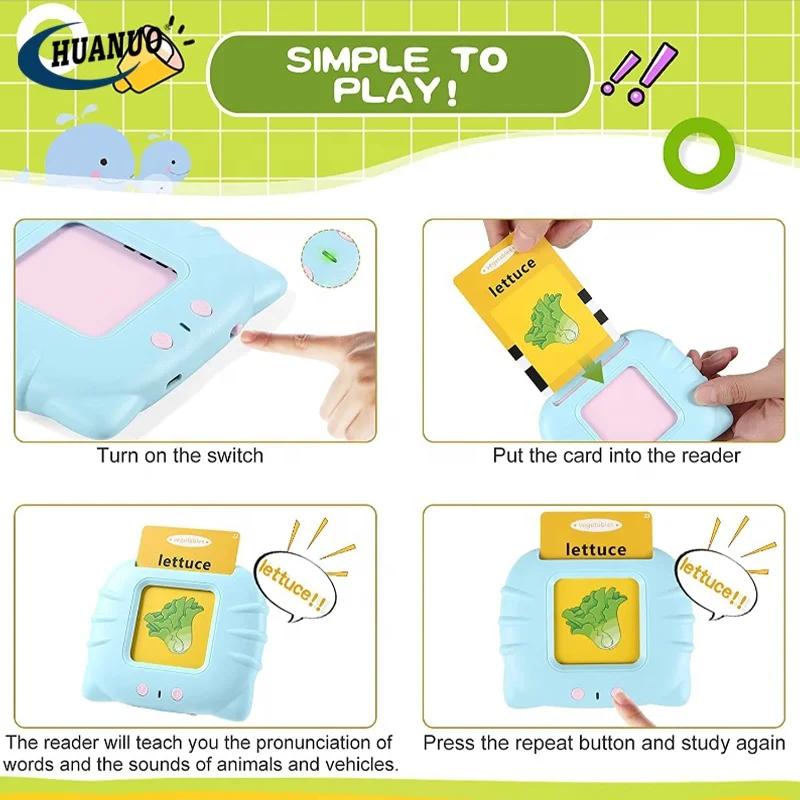 Оптовая продажа обучающих малышей говорящих английских флэш-карт дошкольные обучающие игрушки