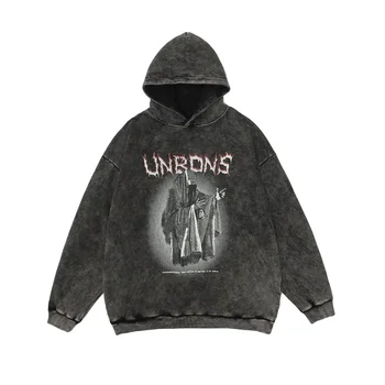 Custom Designs Street Wear Fashion Hoodies and Sweatshirts Cotton Oversized Acid Wash