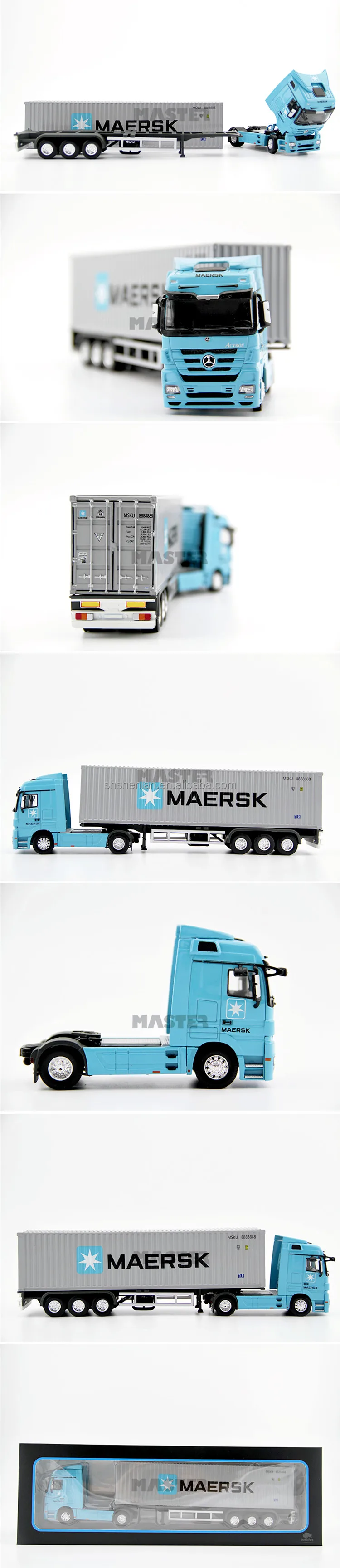 30.7cm long, custom made, scale 1:50, mini die cast promotional container truck toy