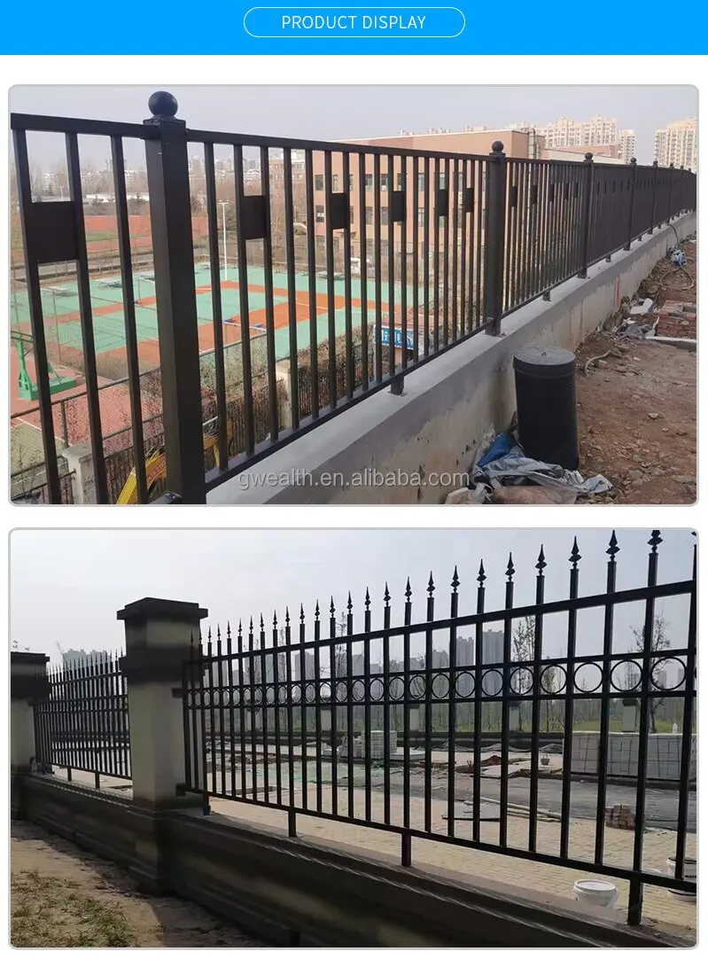 Wholesale 6ftx8ft Garden Black Metal Fences Anti Rust Galvanized Steel ...