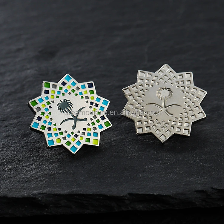 Custom Metal Dubai Uae Pins Saudi Arabia National Day Pins Ksa Saudi