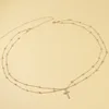 Gold cross double-layer waist chain