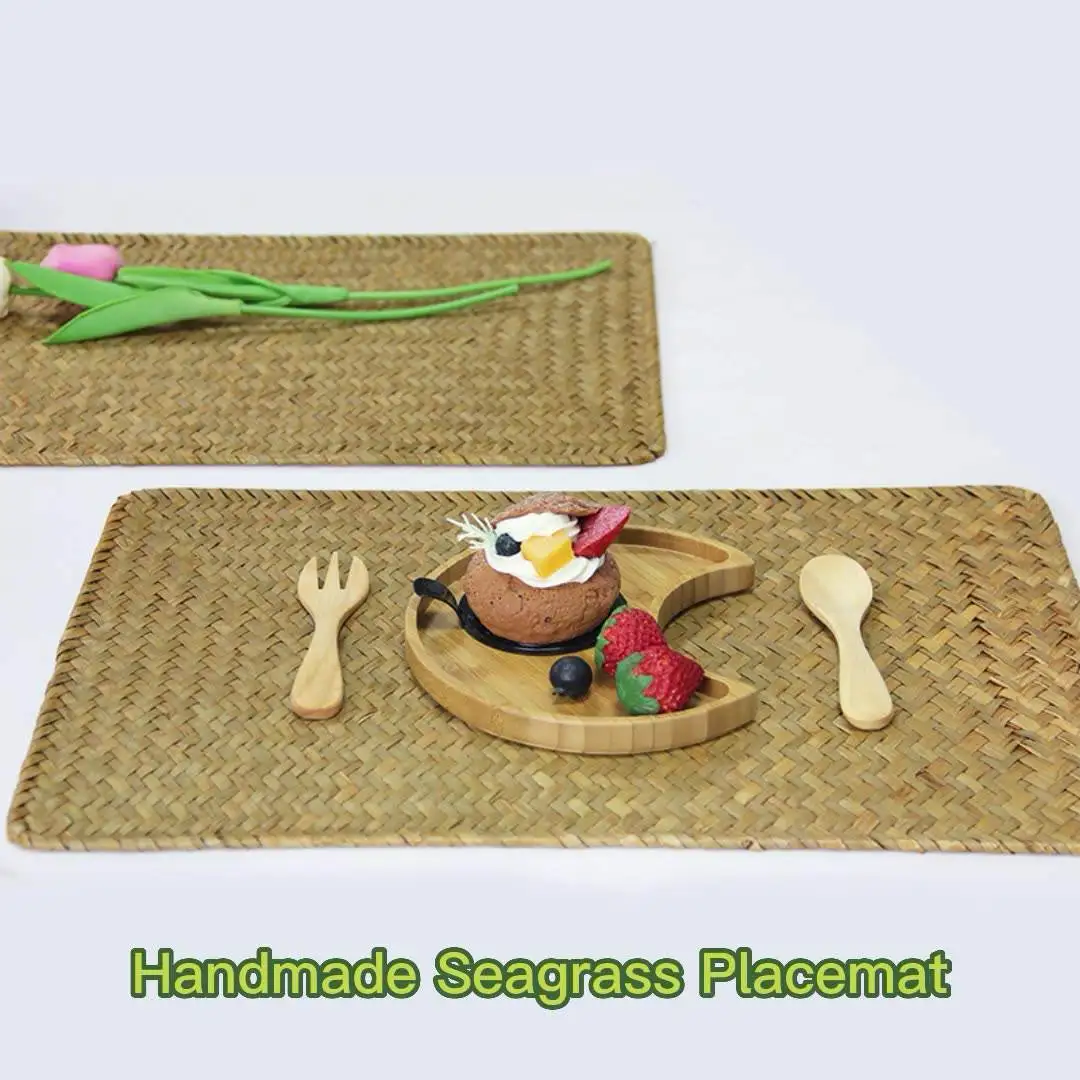 Natural Seagrass Placemats Woven Rectangular Placemats Rattan Wicker