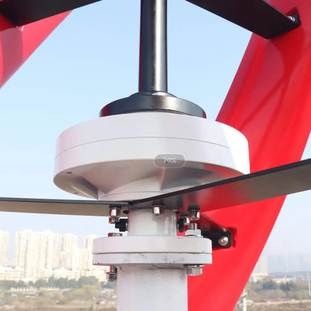 China Wind Turbine Manufacturer Stocked 600w 1kw 2kw 3kw Vertical Axis Solar Wind Turbine For