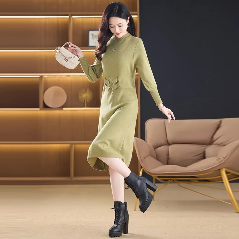 ladies long sweater dresses Women's Winter Warm Cable Knitted Jumper Dress Ladies Long Maxi Sweater Dresses