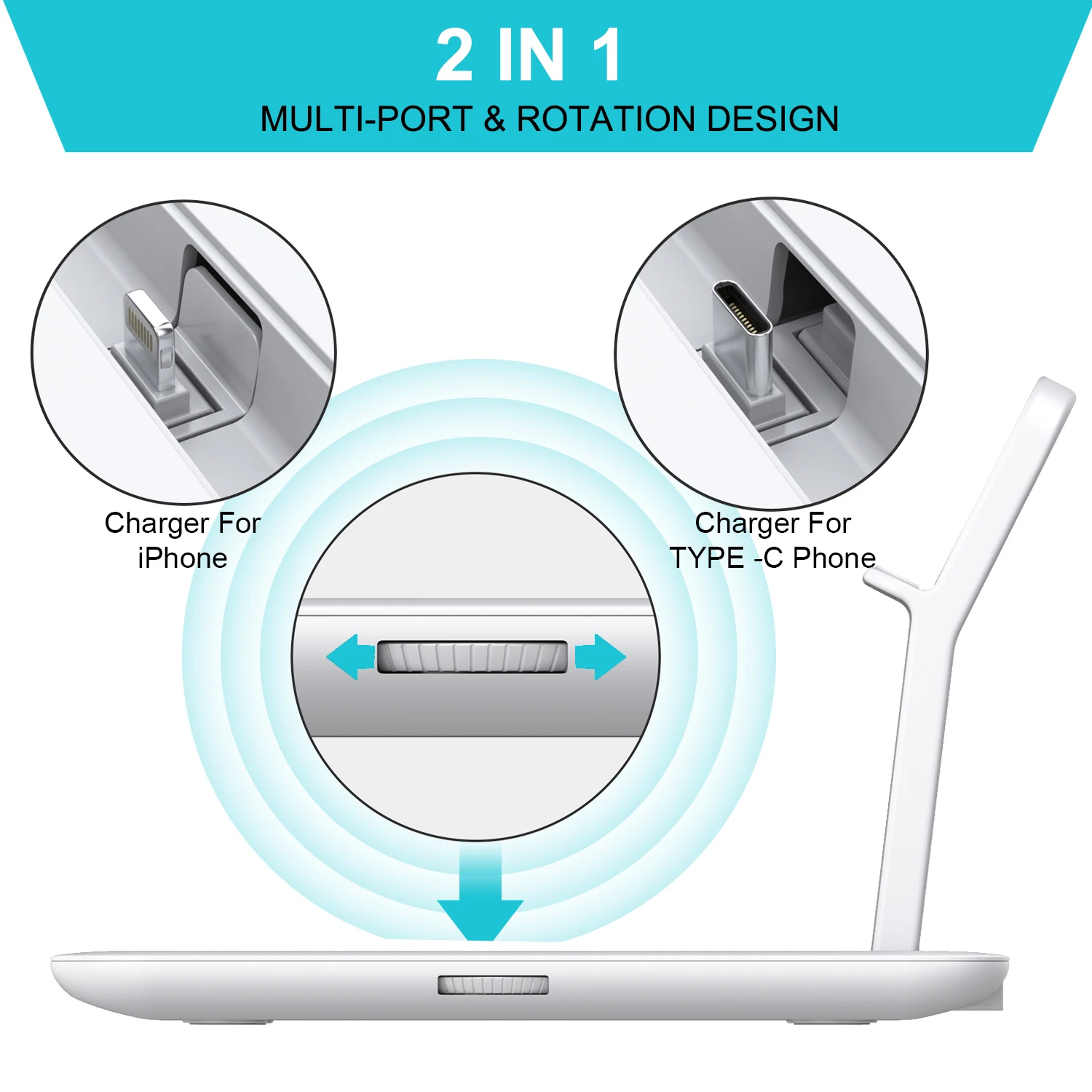 4 in 1 Wireless Charger Multi Devices 15W Fast Wireless Charging Dock Station Phone Holder Charger