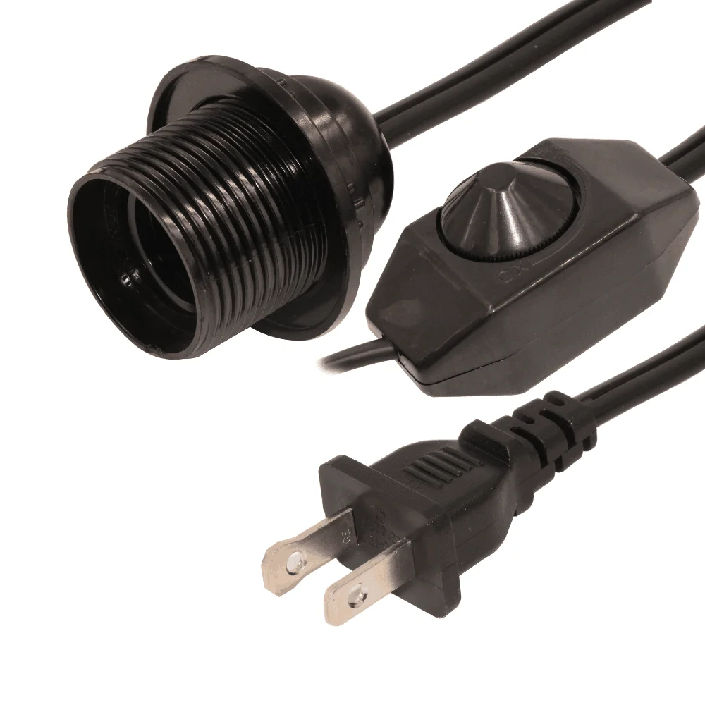 US 2 Pin Wires with Plug on Off Switch E14 Holder US Salt Lamp Power Cables