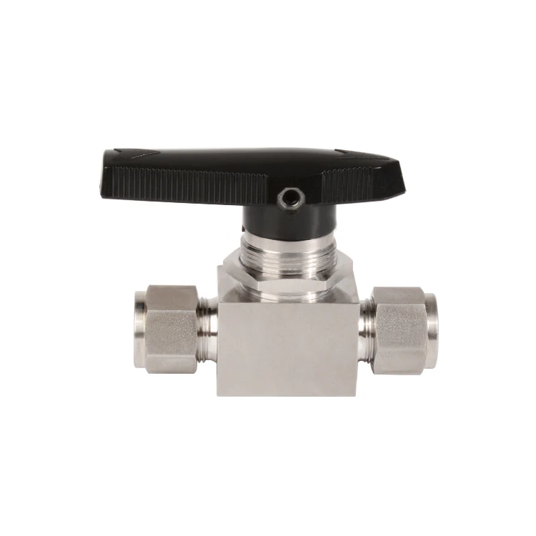 Instrumentation Double Ferrule Straight Type Ball Valve High Pressure PTFE PFA PEEK Compression 6000psi Stainless Steel 316
