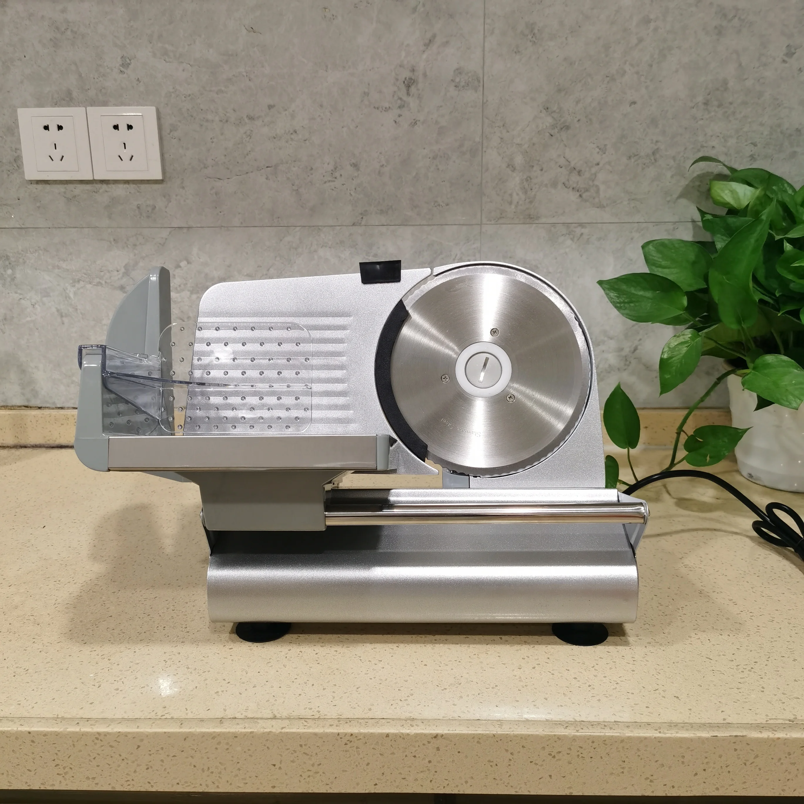 Автоматическая нержавеющая сталь 190 мм шестерни лезвие ягненок рыба фрукты разделочная доска для нарезки пищевой толщина Регулируемая электрическая машина нарезания замороженного мяса