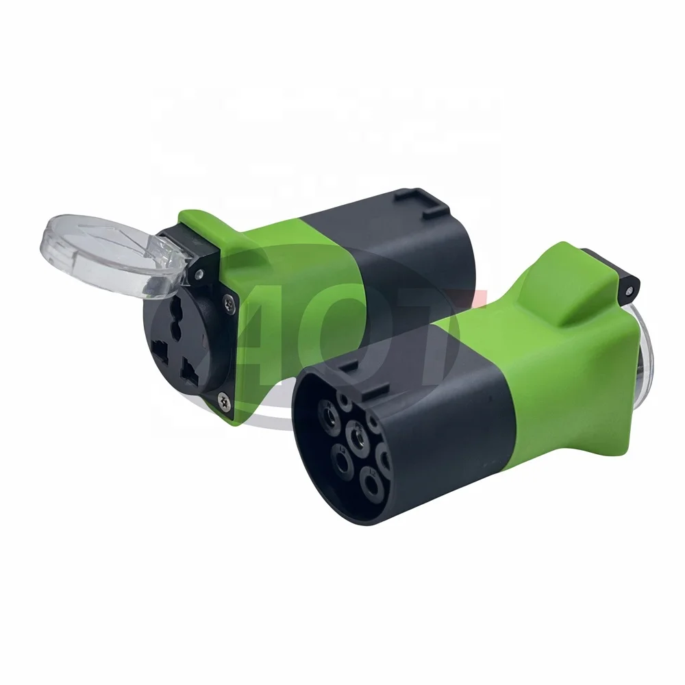 AOTAI EV charger plug Green Car type 2 to Schuko adapter EV adapter for BYD Xiao Peng Car