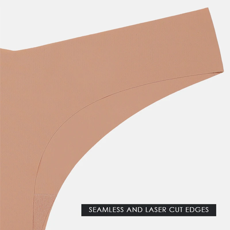 Tag-less Design Ultra Stretchy Seamless Panties No Show Thong Underwear
