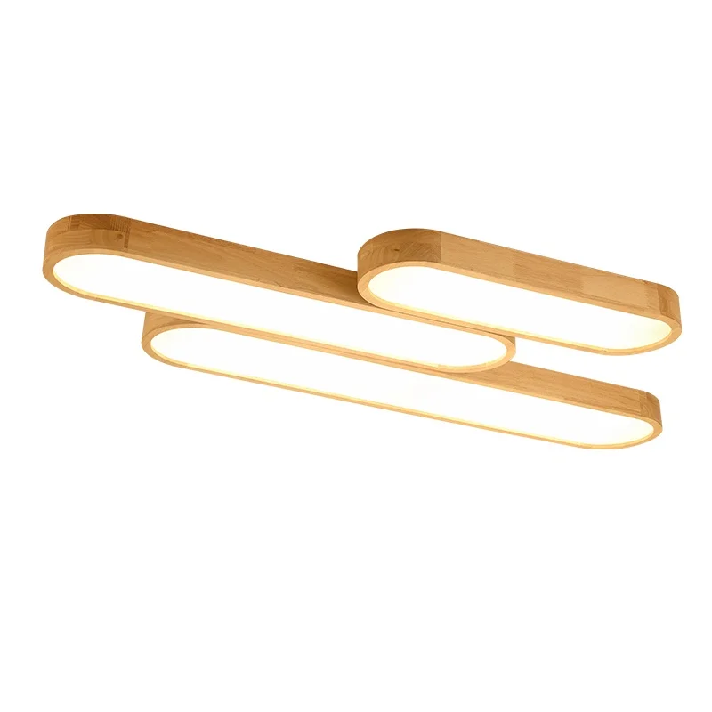 مصباح سقف ليد إبداعي نورديكي، تصميم حديث، شريط إضاءة من الخشب الصلب لمصباح السقف للغرفة والم living room، مفهوم لغز، مصباح سقف على شكل لغز