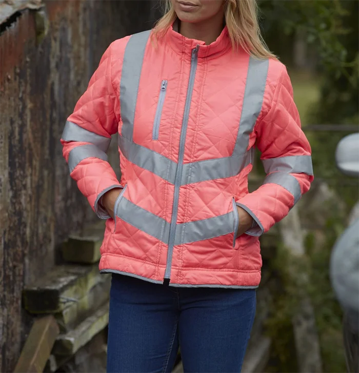 Custom reflective cotton coat Hi-Vis reflective safety jacket outdoor construction warm polar fleece